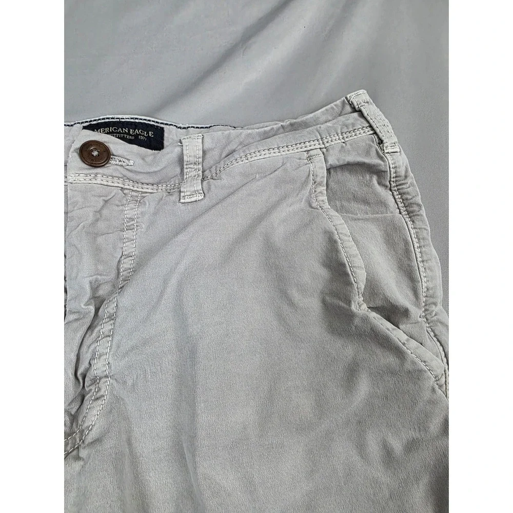 American Eagle Mens Next Level Flex Chino Shorts Gray Size 31 8 Inch Inseam